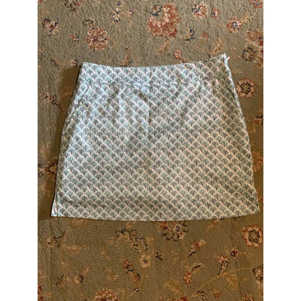 Vineyard Vines Blue & White Coastal Scalloped Mini Skirt, size 8